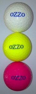 Ozzo dimple hockey balls (white, yellow, pink)
